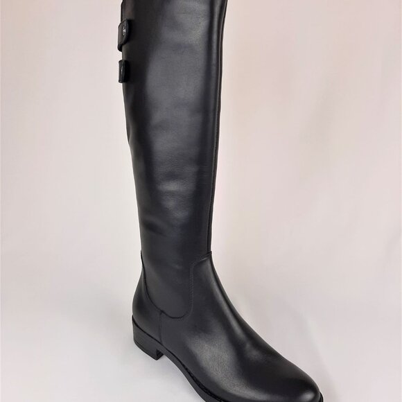 Knee High Black Boot with Buckles - Picture 2 of 10